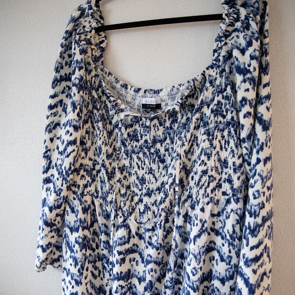 Eloquii Blue and White Printed Jumpsuit - Picture 3 of 5
